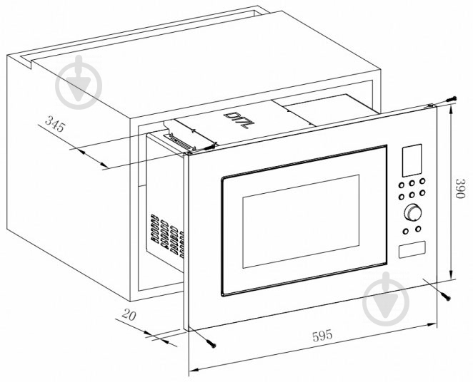 Встраиваемая микроволновая печь Interline MWB 230 BK - фото 2