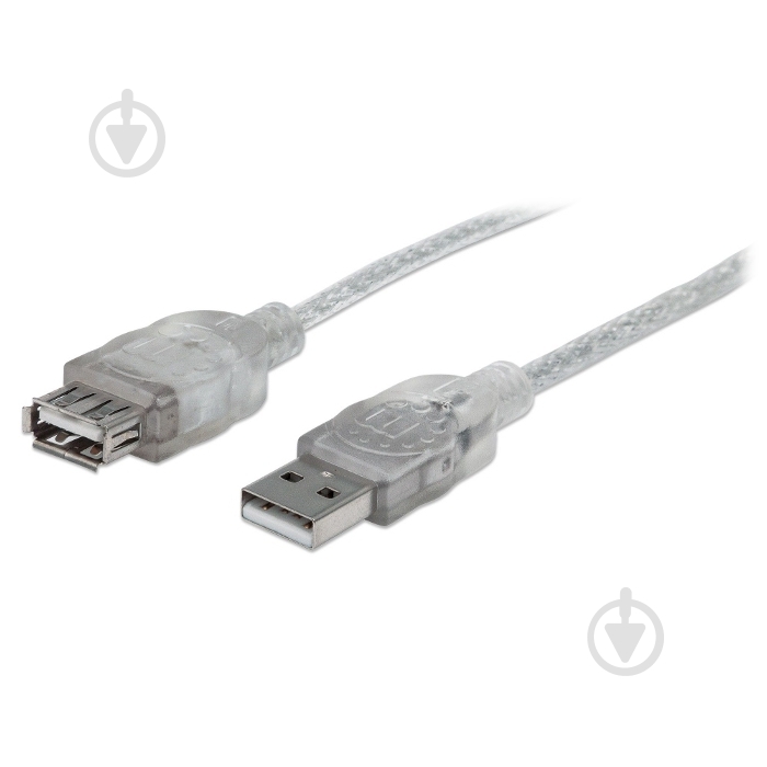 Кабель Manhattan USB Am – USB Af 4,5 м серебристый (340502) - фото 1