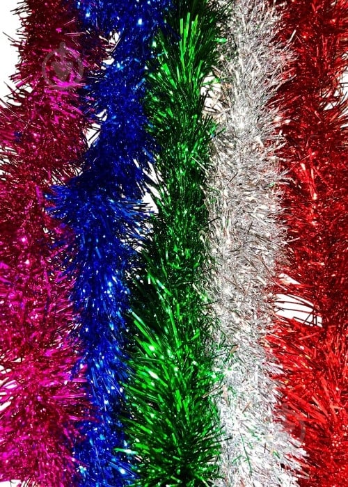 Дощик новорічний Long Dragon LD25-010 9 см 2 м в асортименті - фото 1 Дощик новорічний Long Dragon LD25-010 9 см 2 м в асортименті - фото 1