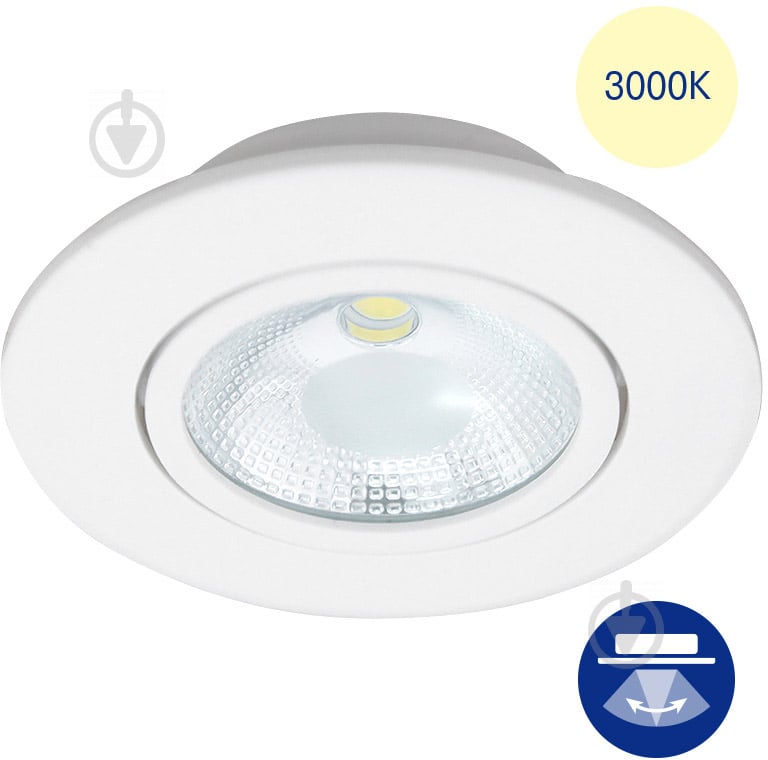 Светильник точечный LuminArte поворотный LED 5 Вт 3000 К белый COB-DLL5W-YR (2 шт/уп) - фото 2