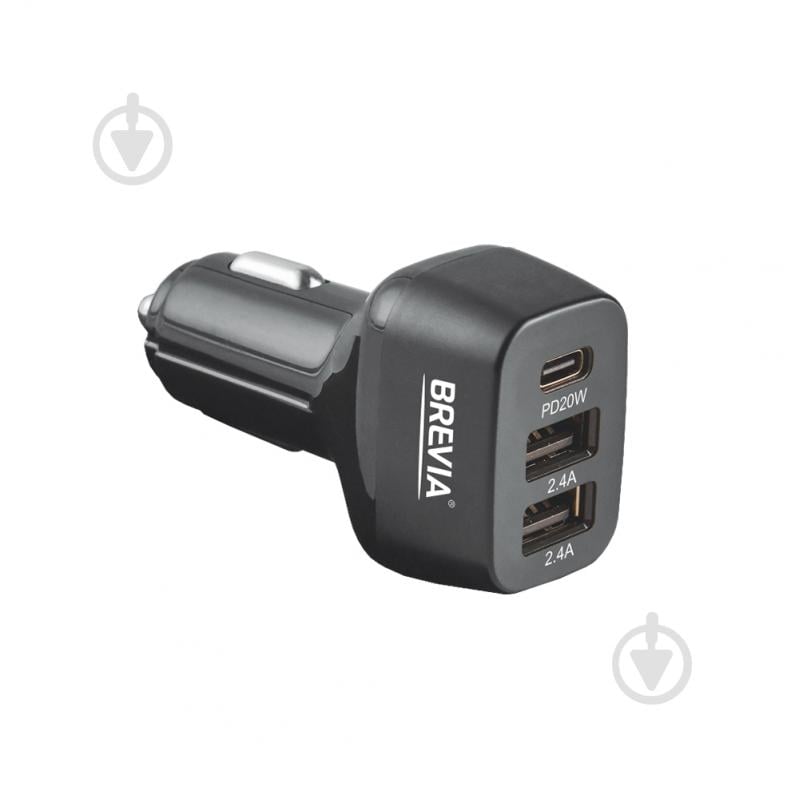 Зарядний пристрій — адаптер прикурювача-USB Brevia ePower TriDrive 44W 1xUSB-C+2xUSB-A чорний 46044DUCB - фото 1 Зарядний пристрій — адаптер прикурювача-USB Brevia ePower TriDrive 44W 1xUSB-C+2xUSB-A чорний 46044DUCB - фото 1