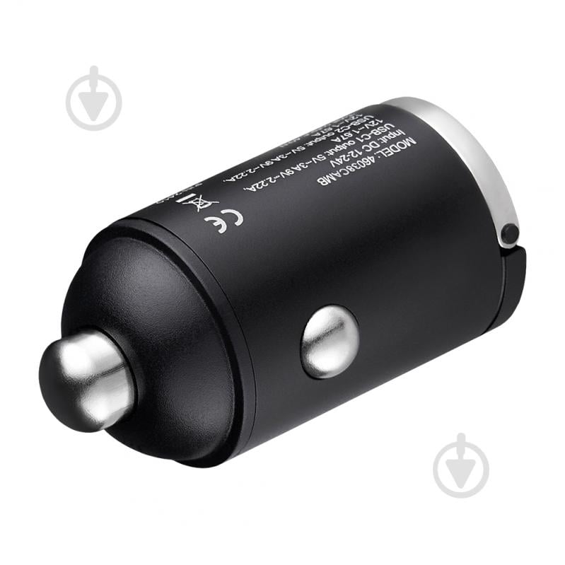 Зарядний пристрій — адаптер прикурювача-USB Brevia ePower NanoMetal 38W 1xUSB-C+1xUSB-A чорний 46038CAMB - фото 2 Зарядний пристрій — адаптер прикурювача-USB Brevia ePower NanoMetal 38W 1xUSB-C+1xUSB-A чорний 46038CAMB - фото 2