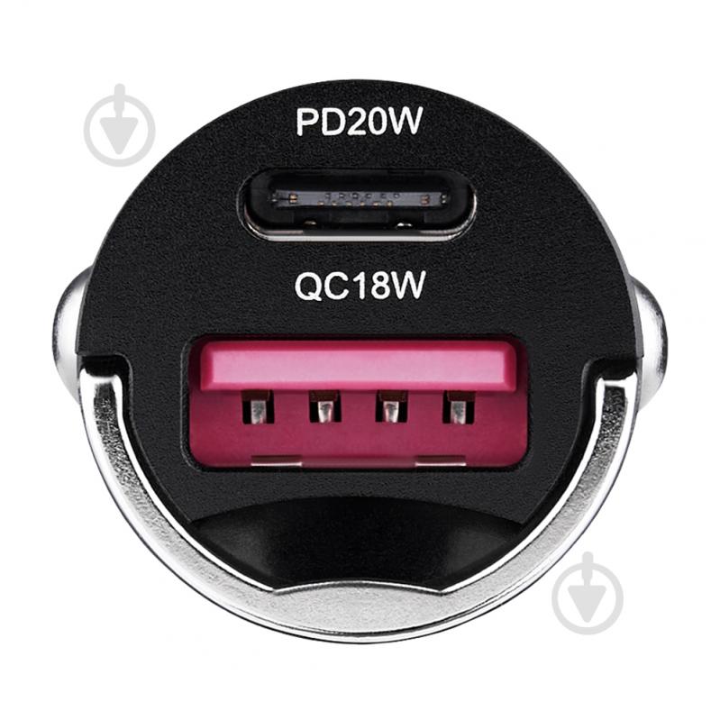 Зарядний пристрій — адаптер прикурювача-USB Brevia ePower NanoMetal 38W 1xUSB-C+1xUSB-A чорний 46038CAMB - фото 4 Зарядний пристрій — адаптер прикурювача-USB Brevia ePower NanoMetal 38W 1xUSB-C+1xUSB-A чорний 46038CAMB - фото 4