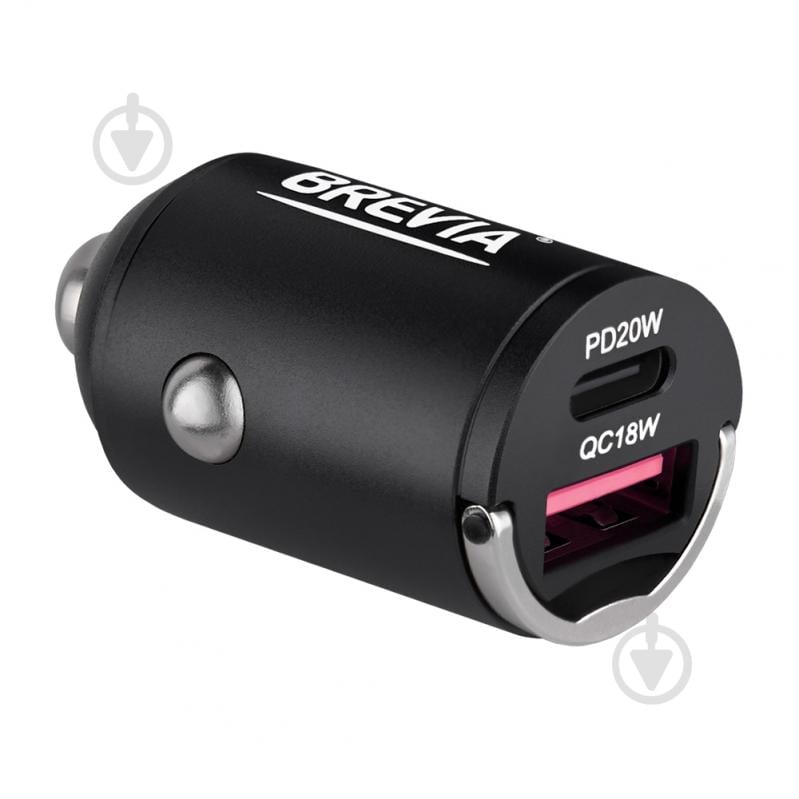 Зарядний пристрій — адаптер прикурювача-USB Brevia ePower NanoMetal 38W 1xUSB-C+1xUSB-A чорний 46038CAMB - фото 5 Зарядний пристрій — адаптер прикурювача-USB Brevia ePower NanoMetal 38W 1xUSB-C+1xUSB-A чорний 46038CAMB - фото 5