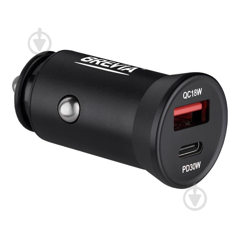 Зарядний пристрій — адаптер прикурювача-USB Brevia ePower DualCharge 30W 1xUSB-C+1xUSB-A чорний 46030CAB - фото 5 Зарядний пристрій — адаптер прикурювача-USB Brevia ePower DualCharge 30W 1xUSB-C+1xUSB-A чорний 46030CAB - фото 5
