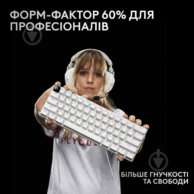 Клавіатура ігрова Logitech G PRO X 60 LIGHTSPEED (920-011930) white - фото 6