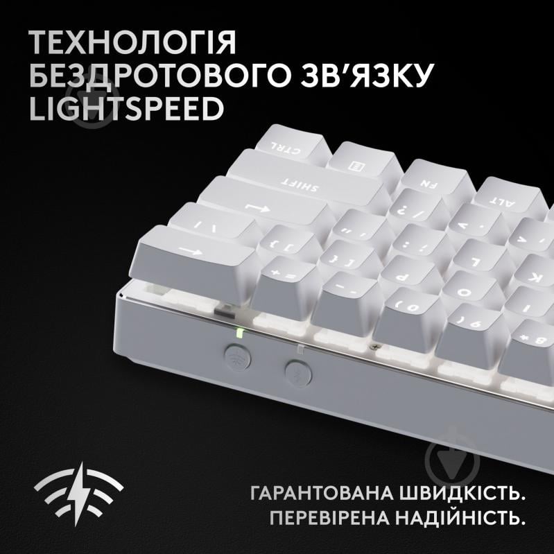 Клавіатура ігрова Logitech G PRO X 60 LIGHTSPEED (920-011930) white - фото 3