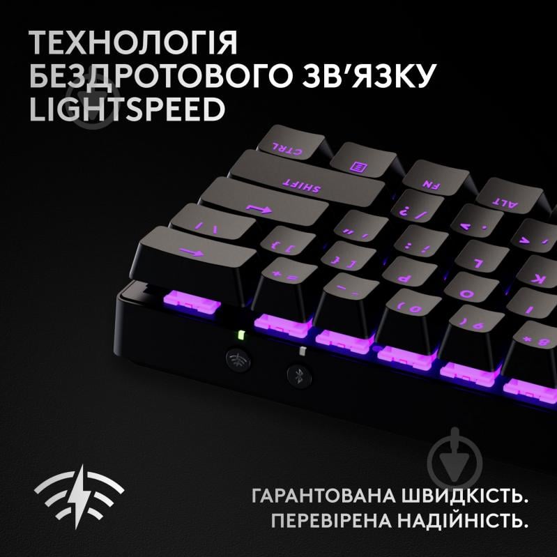 Клавіатура ігрова Logitech G PRO X 60 LIGHTSPEED (920-011911) black - фото 3