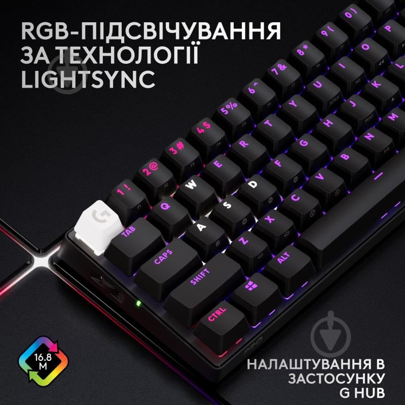 Клавіатура ігрова Logitech G PRO X 60 LIGHTSPEED (920-011911) black - фото 8