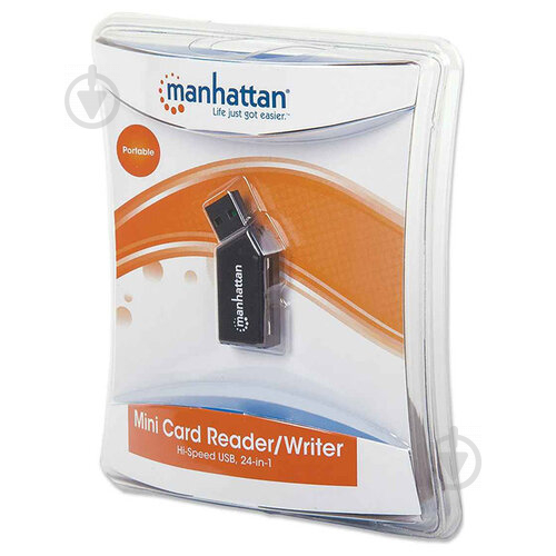 Кардридер Manhattan Mini USB2.0 24-in-1 black - фото 4