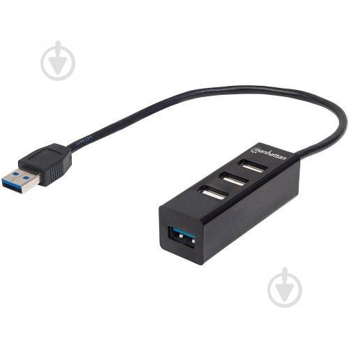 USB-хаб Manhattan Micro 4-port USB3.0/2.0 Combo black (163828) - фото 1