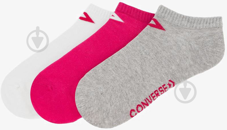 Носки Converse E751K-3012 р.39-42 белый/розовый/серый 3 шт. - фото 1