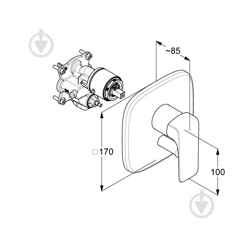 Внешняя часть для смесителя Kludi Ameo 416500575 - фото 2