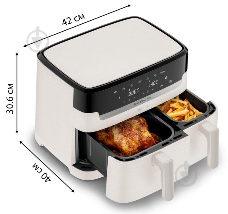 Мультипечь Tefal Dual Easy Fry EY901AE0 - фото 2