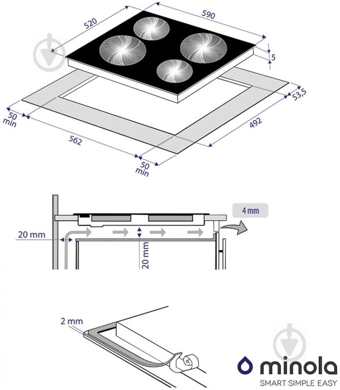 Варильна поверхня електрична Minola MVH 6033 GBL - фото 9