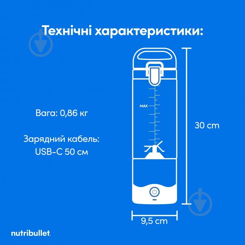 Фітнес-блендер NUTRIBULLET NBP003PU (0C22300097) - фото 7