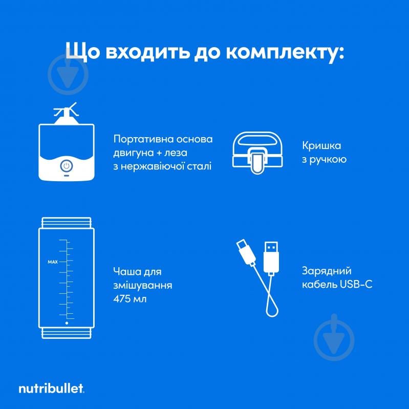 Фітнес-блендер NUTRIBULLET NBP003PU (0C22300097) - фото 8