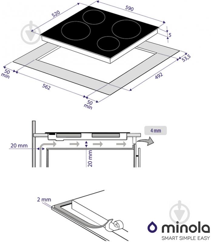 Варильна поверхня електрична Minola MVH 6032 GBL - фото 8