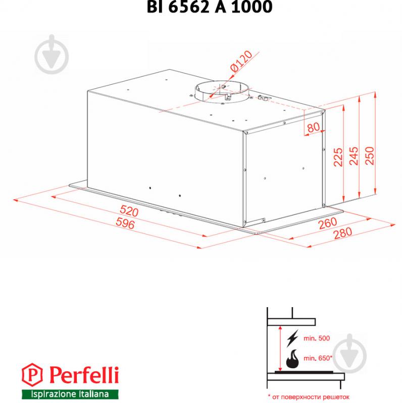 Вытяжка Perfelli BI 6562 A 1000 GF LED Glass - фото 6