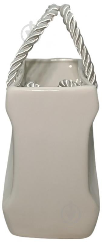 Ваза керамическая Kerama tato Сумка 16,5 см белая - фото 3