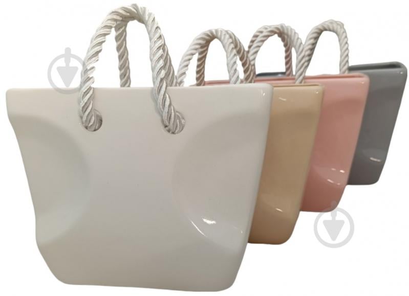 Ваза керамическая Kerama tato Сумка 16,5 см белая - фото 7