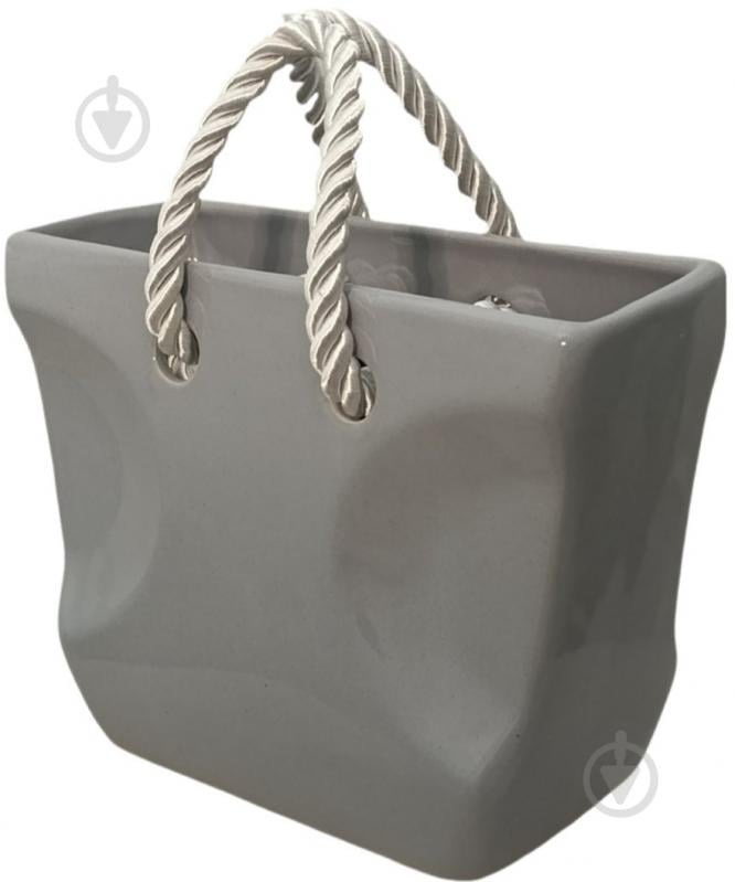 Ваза керамическая Kerama tato Сумка 16,5 см серая - фото 1 Ваза керамическая Kerama tato Сумка 16,5 см серая - фото 1