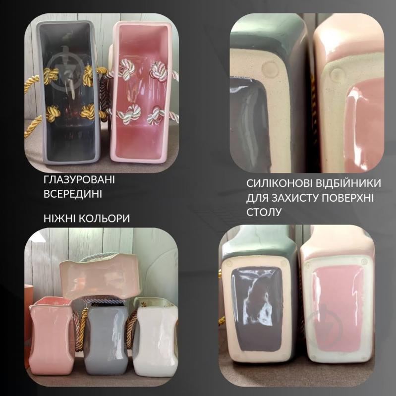 Ваза керамическая Kerama tato Сумка 16,5 см серая - фото 6 Ваза керамическая Kerama tato Сумка 16,5 см серая - фото 6