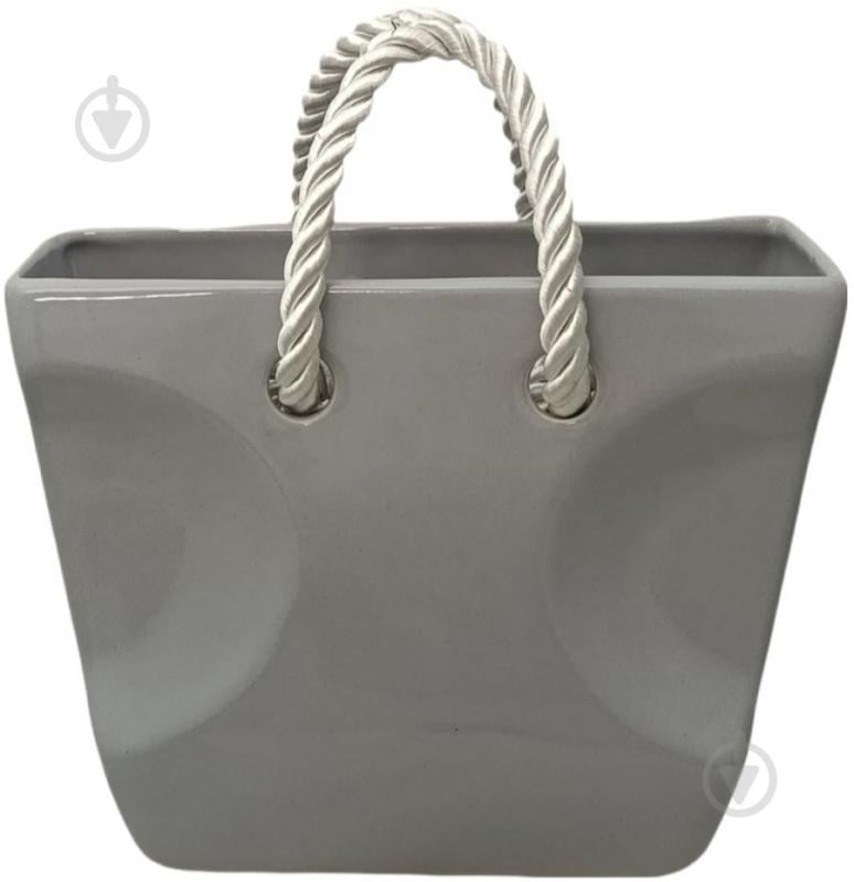 Ваза керамическая Kerama tato Сумка 16,5 см серая - фото 2 Ваза керамическая Kerama tato Сумка 16,5 см серая - фото 2