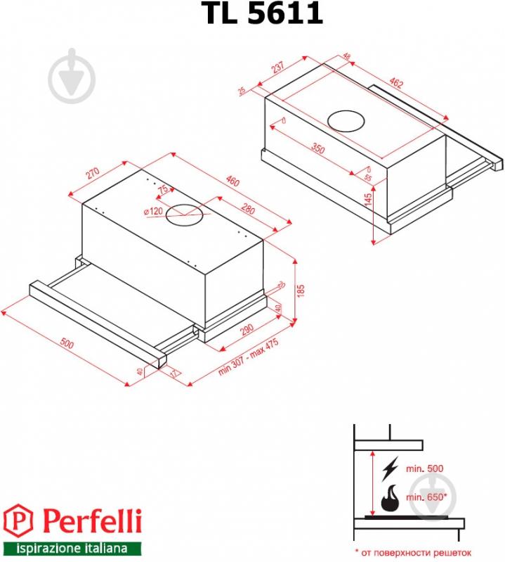 Вытяжка Perfelli TL 5611 A 1000 W - фото 11