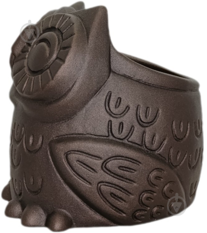 Кашпо керамическое Kerama tato Сова 14 см медь - фото 4