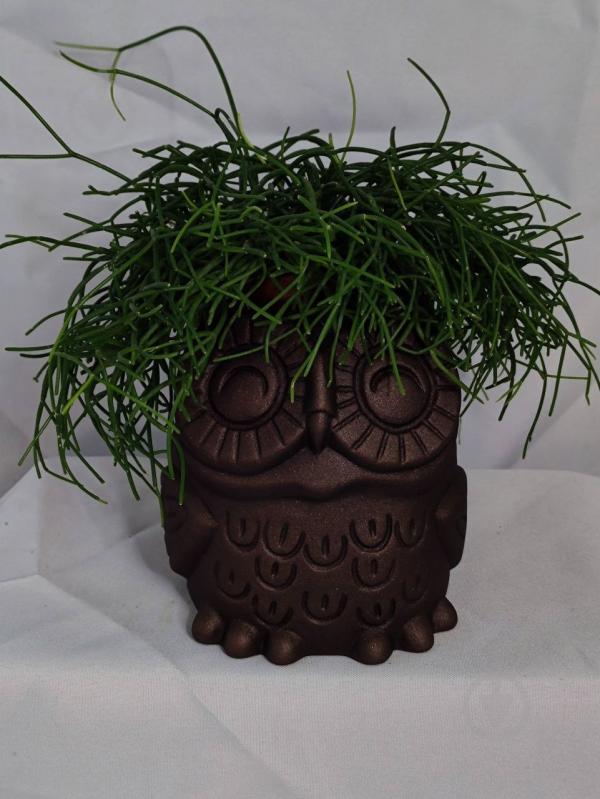 Кашпо керамическое Kerama tato Сова 14 см медь - фото 8