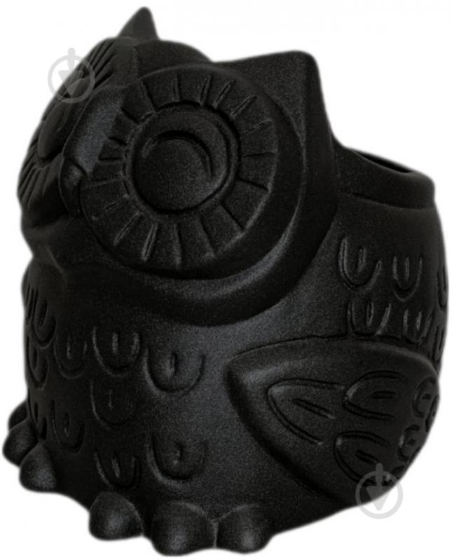 Кашпо керамическое Kerama tato Сова 14 см черная - фото 1