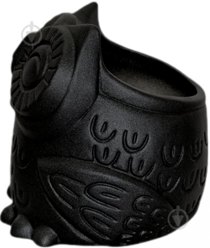 Кашпо керамическое Kerama tato Сова 14 см черная - фото 3