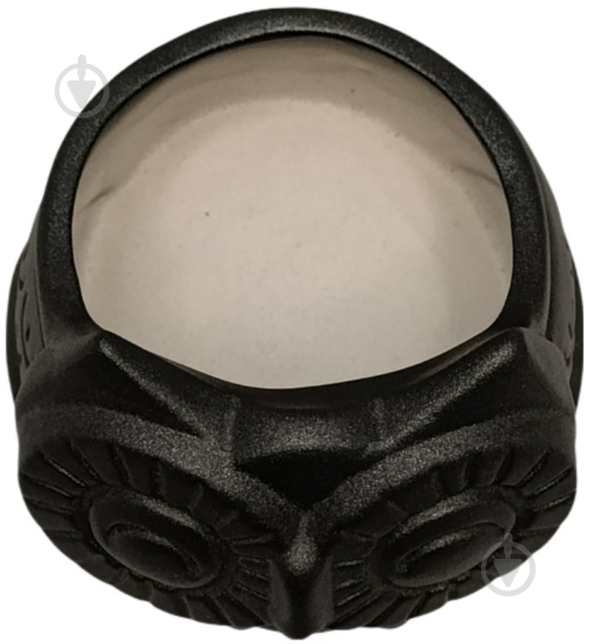 Кашпо керамическое Kerama tato Сова 14 см черная - фото 4