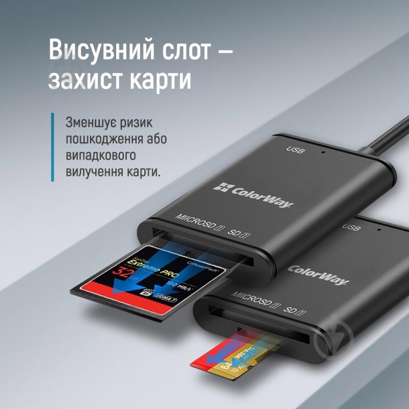 Кардридер ColorWay USB-C to USB 3.0/SD/MicroSD (CW-CR-02) - фото 12 Кардридер ColorWay USB-C to USB 3.0/SD/MicroSD (CW-CR-02) - фото 12
