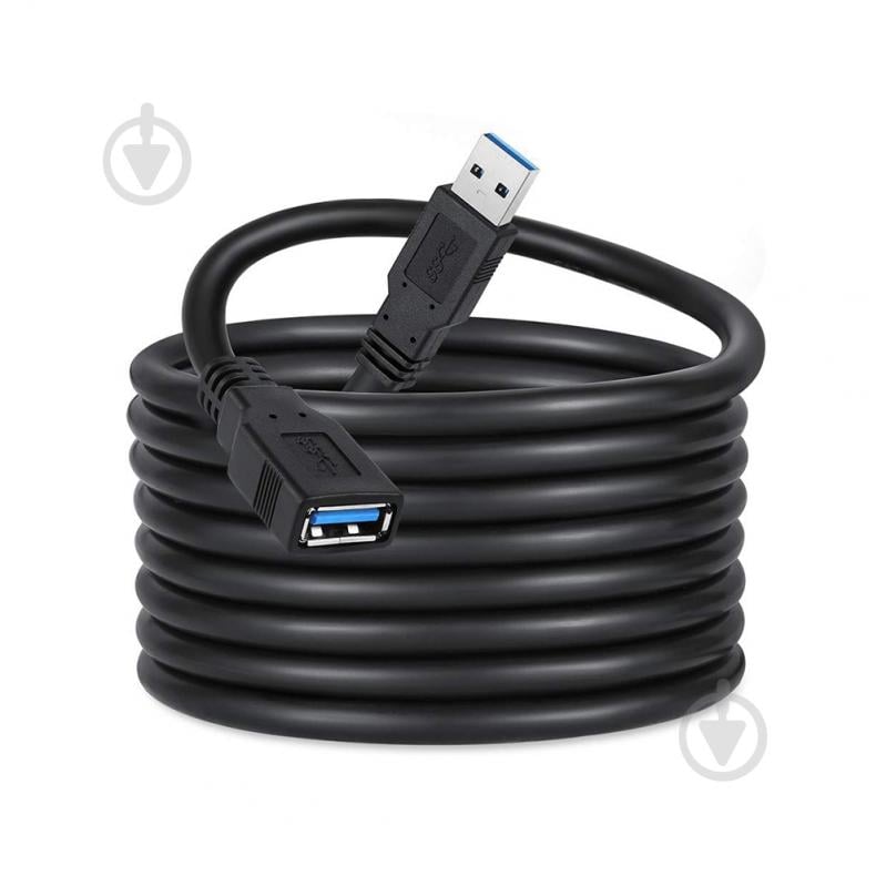 Кабель-перехідник ColorWay USB 3.0 AM/AF 1,8 м (CW-CBUF075-BK) - фото 2