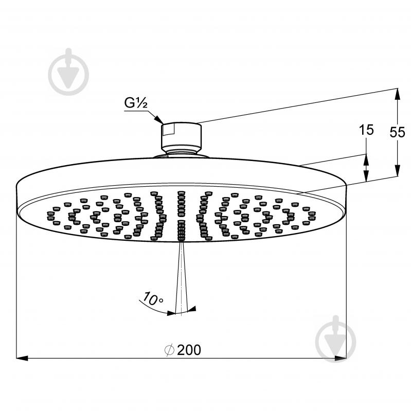 Верхний душ Kludi A-QA DN 15 200 мм 665100500 - фото 2