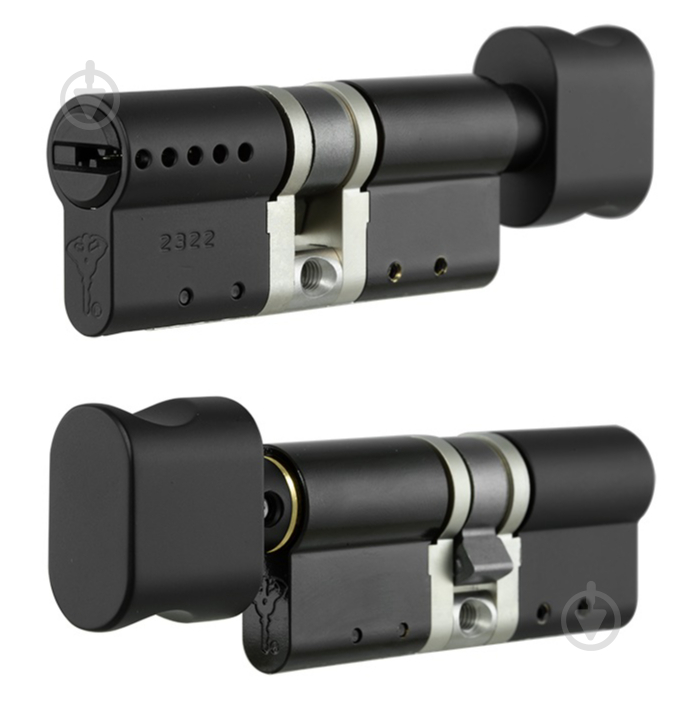 Цилиндр Mul-T-Lock 35x35 ключ-вороток 70 мм черный/черный MTL400 3KEY - фото 1