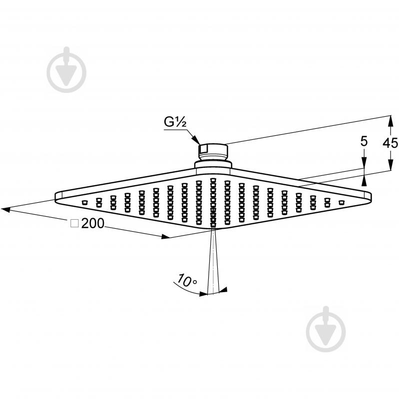 Верхній душ Kludi A-QA DN 15 200x200 мм 645200500 - фото 2