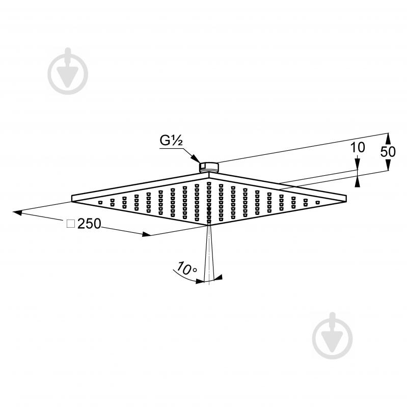 Верхній душ Kludi A-QA DN 15 250x250 мм 644259100 - фото 2