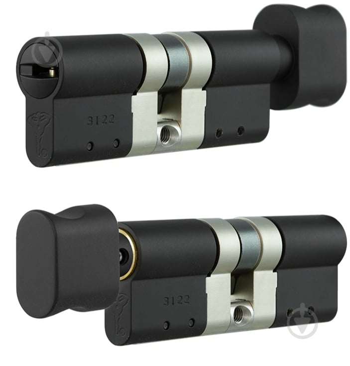 Цилиндр Mul-T-Lock 45x45 ключ-вороток 90 мм черный MTL800/MT5+ - фото 1