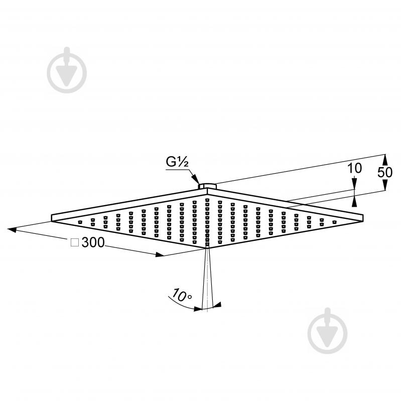 Верхній душ Kludi A-QA DN 15 300x300 мм 644309100 - фото 2