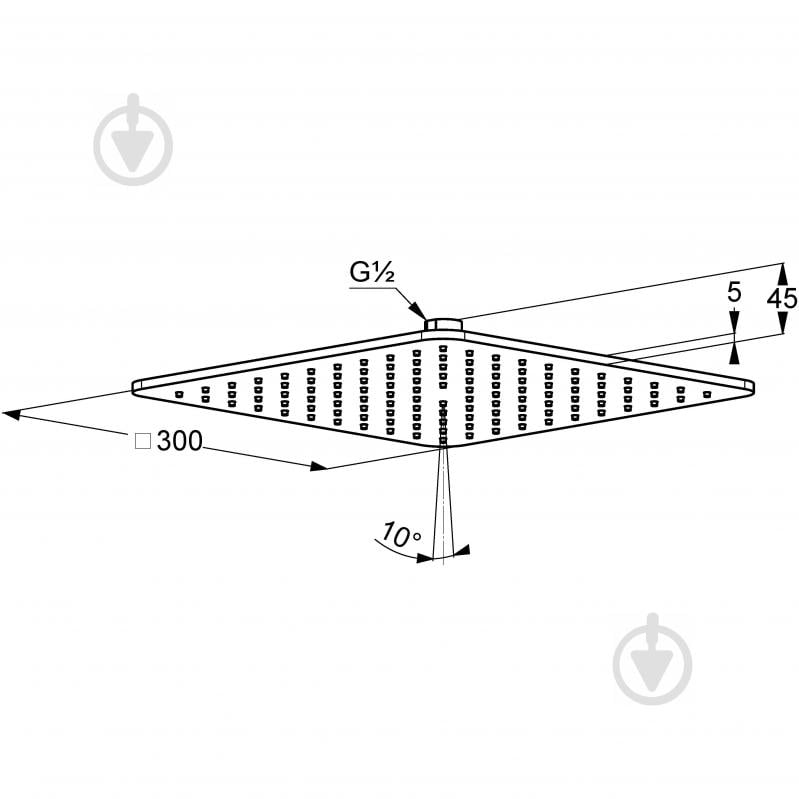 Верхній душ Kludi A-QA DN 15 300x300 мм Soft-edge 645309100 - фото 2