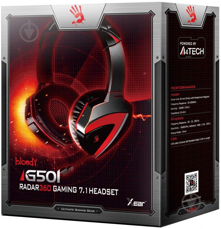 Гарнитура A4Tech G501 black/red - фото 5