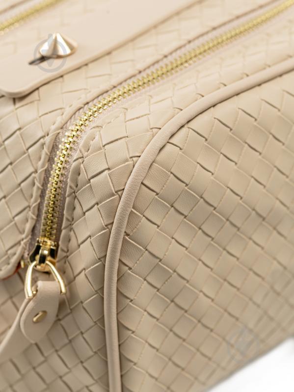 Косметичка KRAGO структурна бежева 14х16х26 см - фото 4