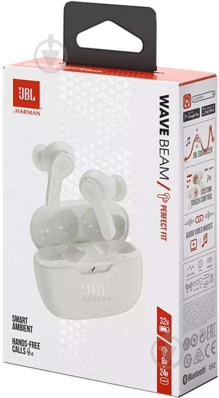 Наушники JBL Wave Beam TWS JBLWBEAMWHT white (980487) - фото 9