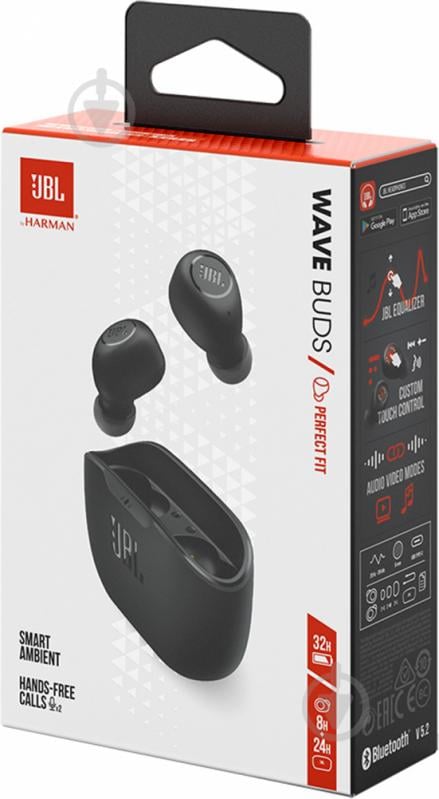 Наушники JBL Wave Buds JBLWBUDSBLK black (980118) - фото 10