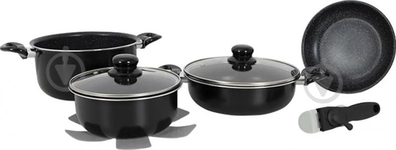 Набор посуды GIMEX Cookware Set induction 7 предметов Black (6977222) - фото 1