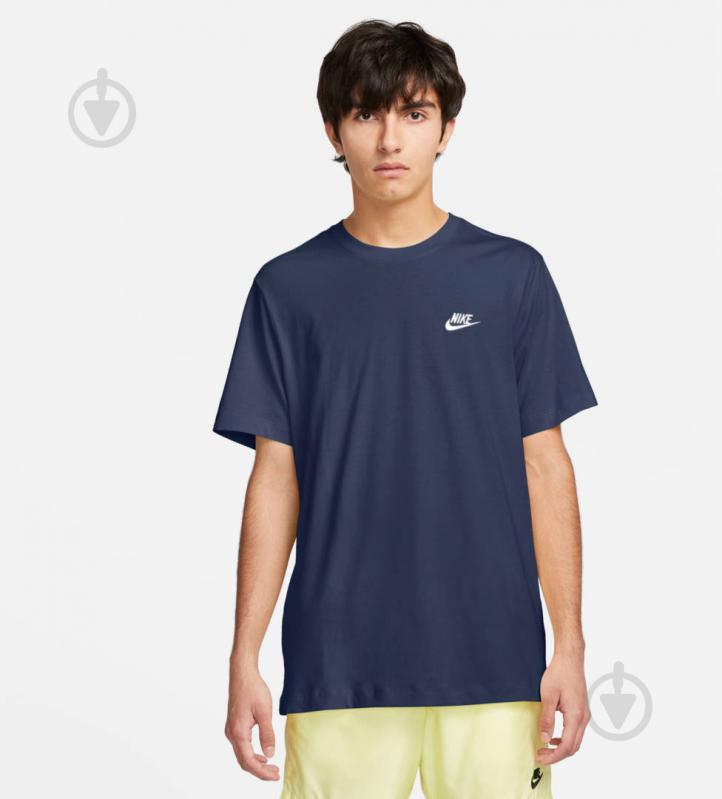 Футболка Nike M NSW CLUB TEE AR4997-410 р.M синій - фото 1