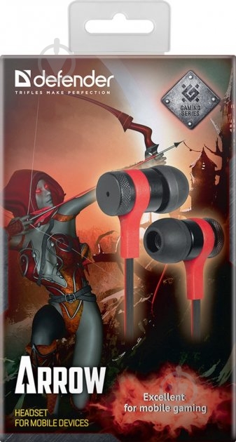 Наушники Defender Arrow black/red (64454) - фото 3